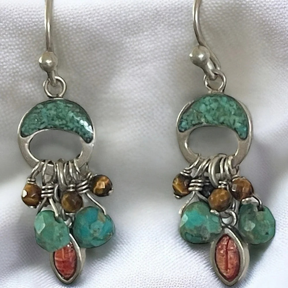 Silpada Jewelry - Silpada Turquoise|Tiger’s Eye Sterling Silver Earrings